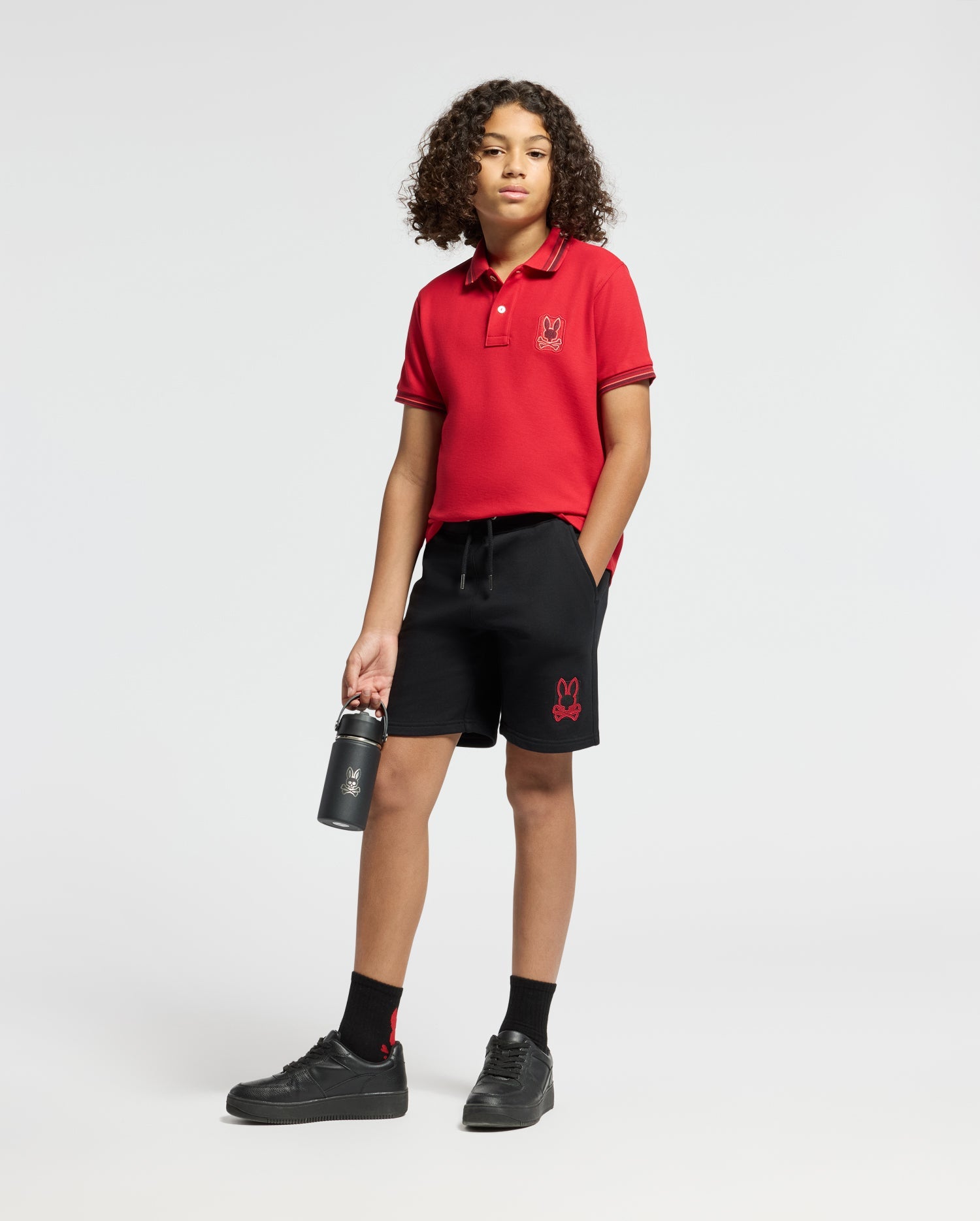 KIDS PIERCE EMBROIDERED CLASSIC FRENCH TERRY SWEATSHORT - B0R180E200