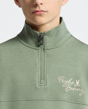 Teen | Kids' Desert 1/4 Mock Zip by Psycho Bunny, featuring a sleek design with an embroidered logo for a modern, stylish look.