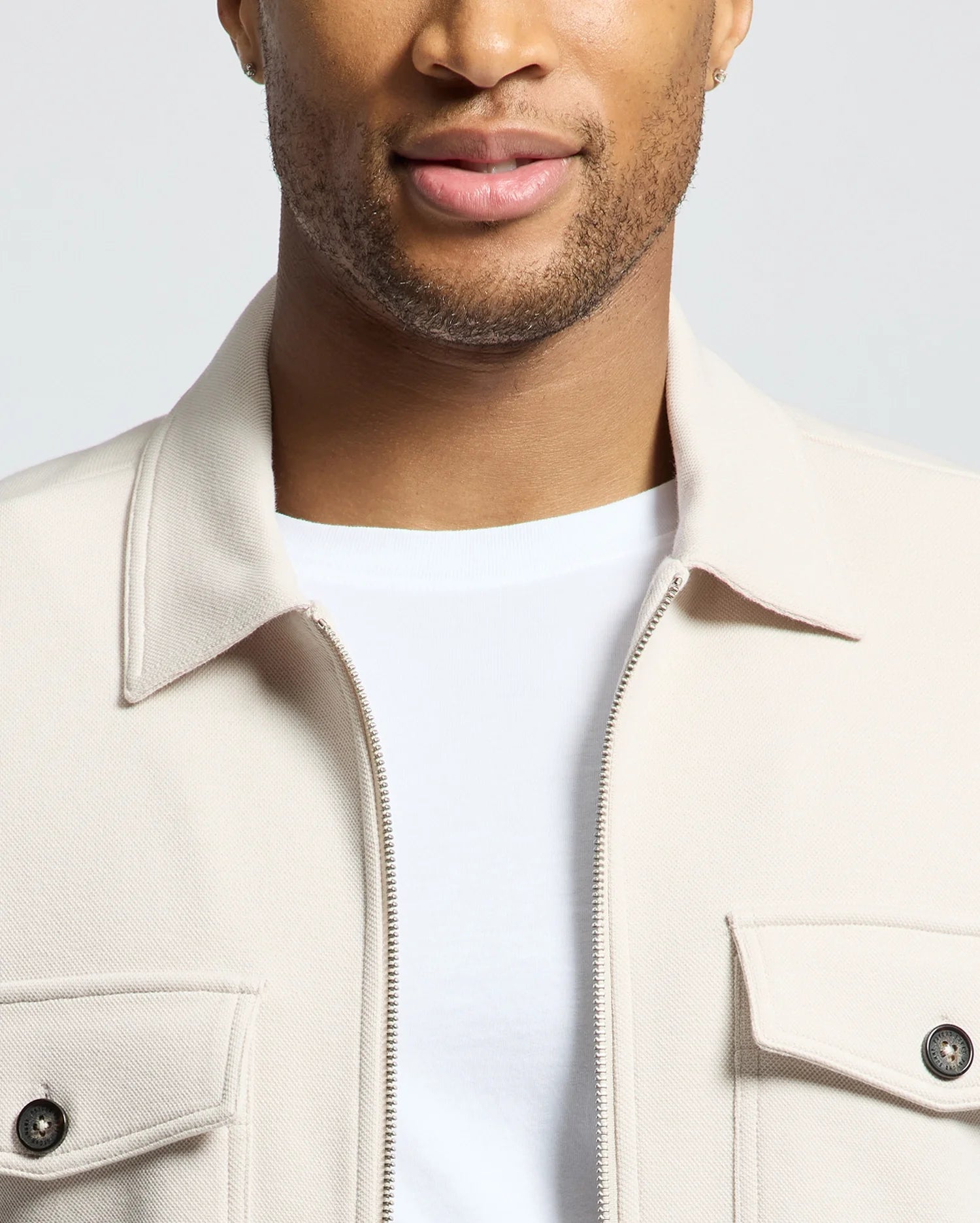 MENS THE OAKS KNIT BOMBER SHACKET - B6J423F200