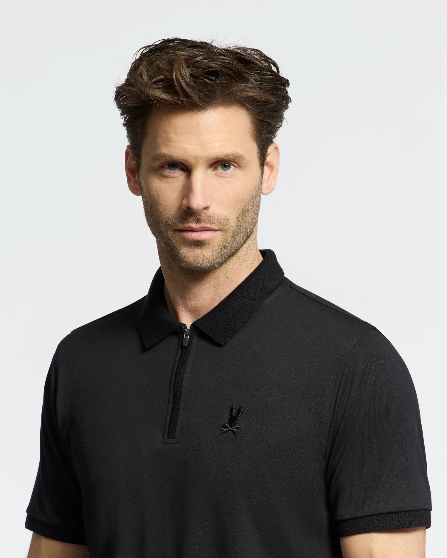 MENS TREVOR PERFORMANCE PIQUE ZIP UP POLO - B6K557F200