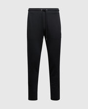 Psycho Bunny's MENS ALEXANDER SWEATPANT (B6P155E200) offers black cotton joggers with an elastic waistband and drawstring. These comfy straight-fit men's joggers include side pockets, making the fabric soft and suitable for casual wear or athletic activities.