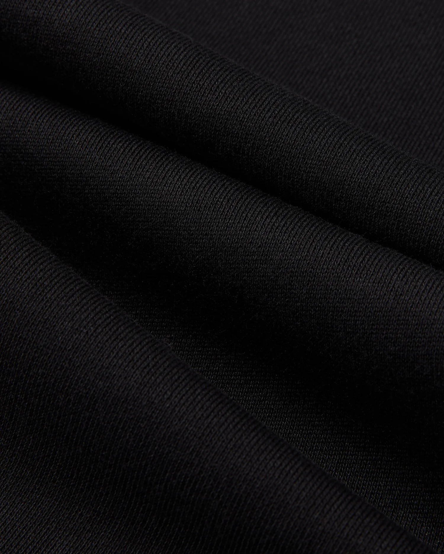 A close-up of the black fabric reveals a fine, smooth texture and gentle folds, showcasing its intricate weave pattern reminiscent of the Psycho Bunny Mens Pacific Chenille Jogger - B6P972D200.