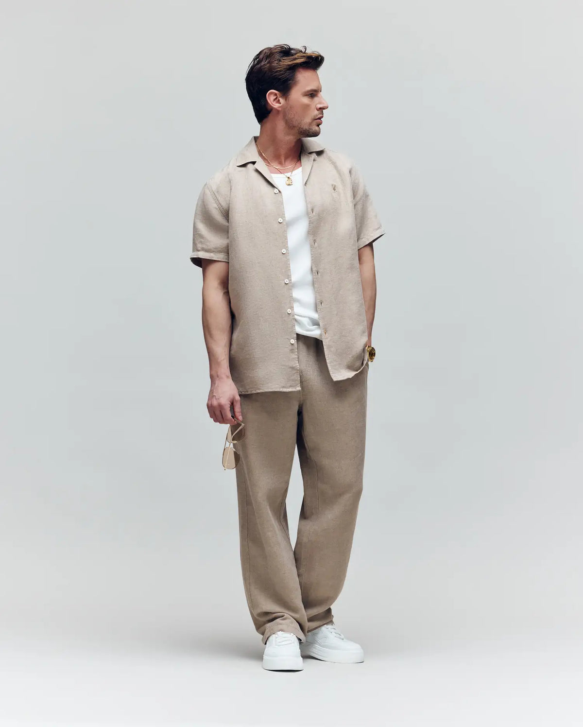 MENS WINDCREST LINEN BLEND SHORT SLEEVE SHIRT - B6Q148C200