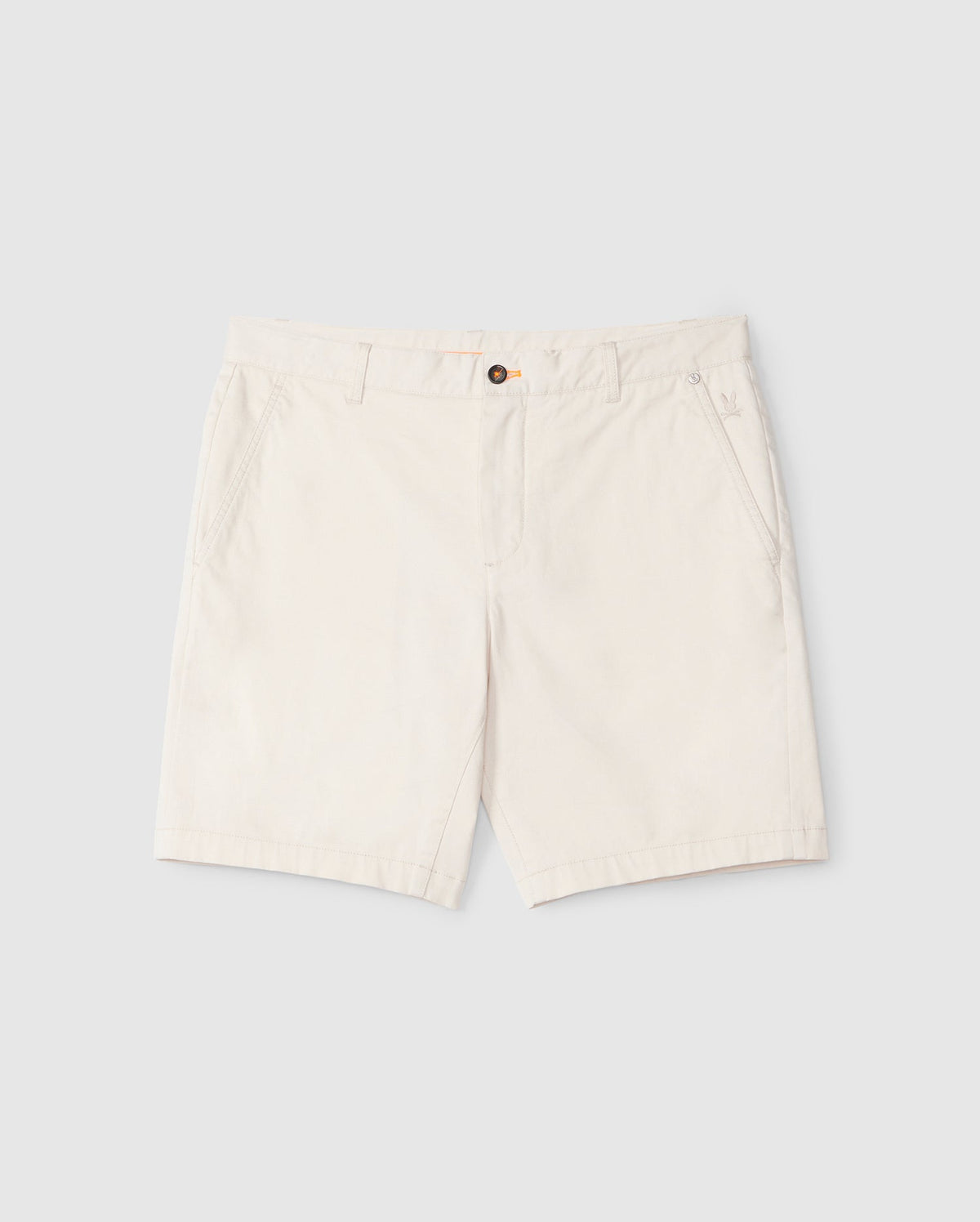 A pair of Psycho Bunny Men's YORK CHINO SHORT - B6R357B200 with a button and zipper closure, displayed against a neutral background.