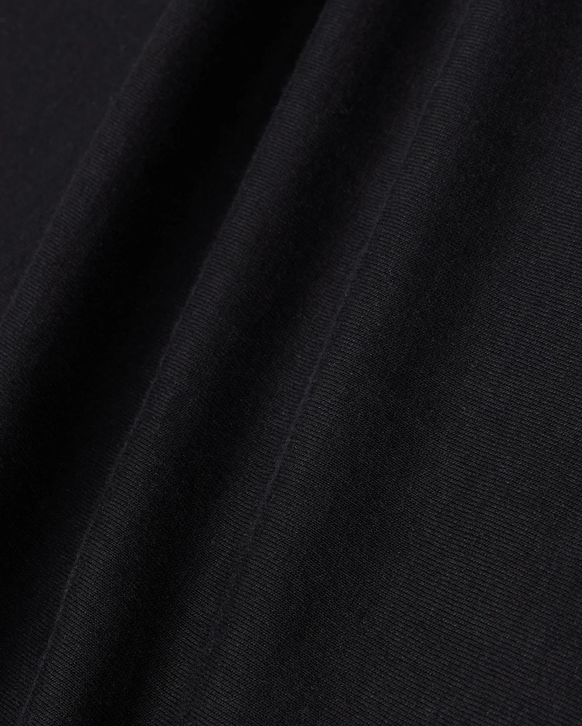 fabric detail of the pima cotton preston graphic tee in black