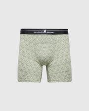 The Psycho Bunny MENS 2 PACK BOXER BRIEF - B6V481F200 is crafted from a stretchy Pima cotton-Modal blend with a subtle pattern, featuring a black waistband with "Psycho Bunny" and a white bunny logo. Designed for all-day comfort against a plain white backdrop, they ensure style and ease.