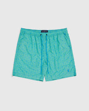 A pair of Psycho Bunny MENS JASPER LIGHTWEIGHT SWIM TRUNK - B6W168B2SW displayed flat against a white background.