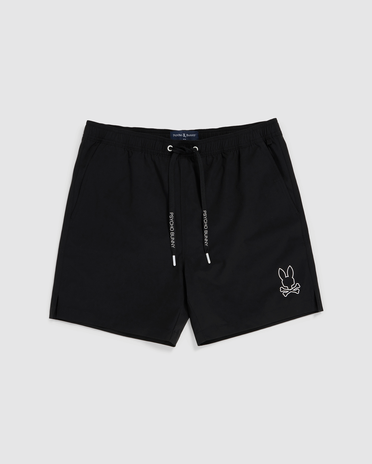 Hydrochromic pattern detail of men's parker hydrochromic swim trunk in black