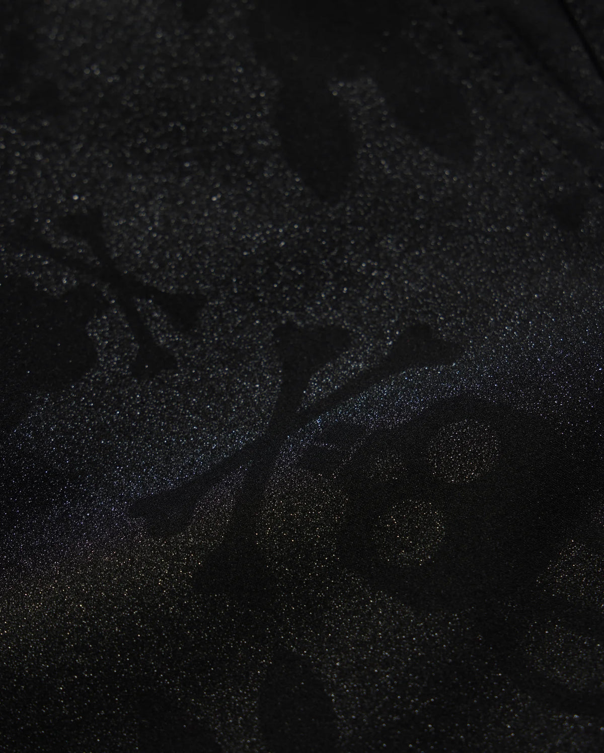 fabric detail of the parker hydrochromic swim trunk in black