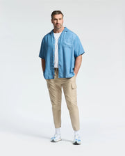 MENS BIG AND TALL KERVIN LIGHTWEIGHT DENIM WOVEN SHIRT - B9Q467F200