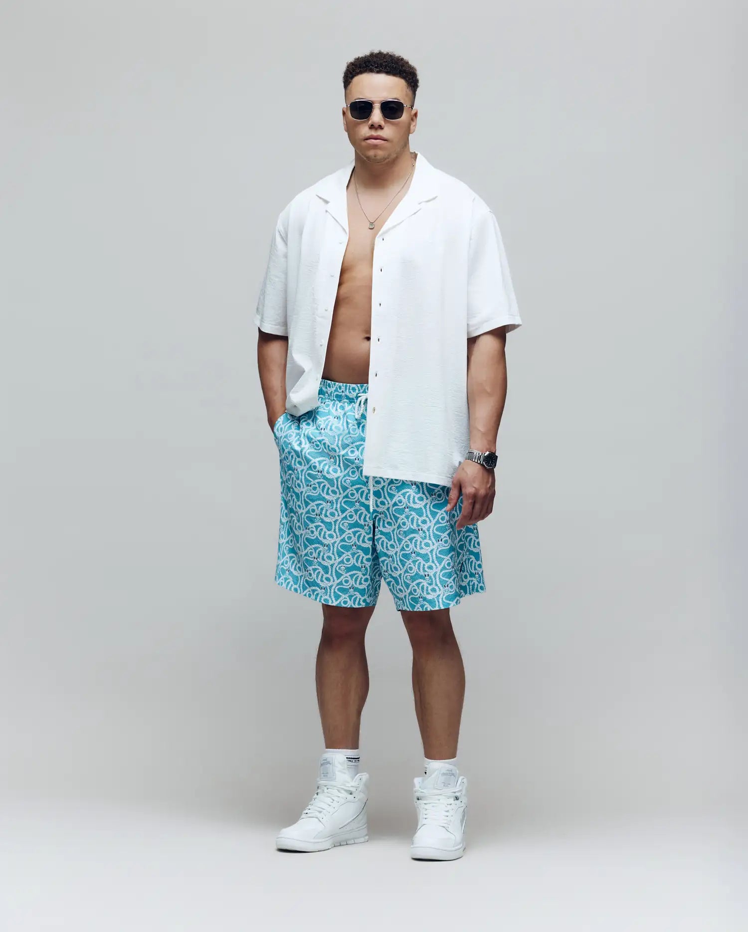 MENS BIG AND TALL JAYME KNIT SEERSUCKER CABANA COLLAR SHIRT - BT0300001
