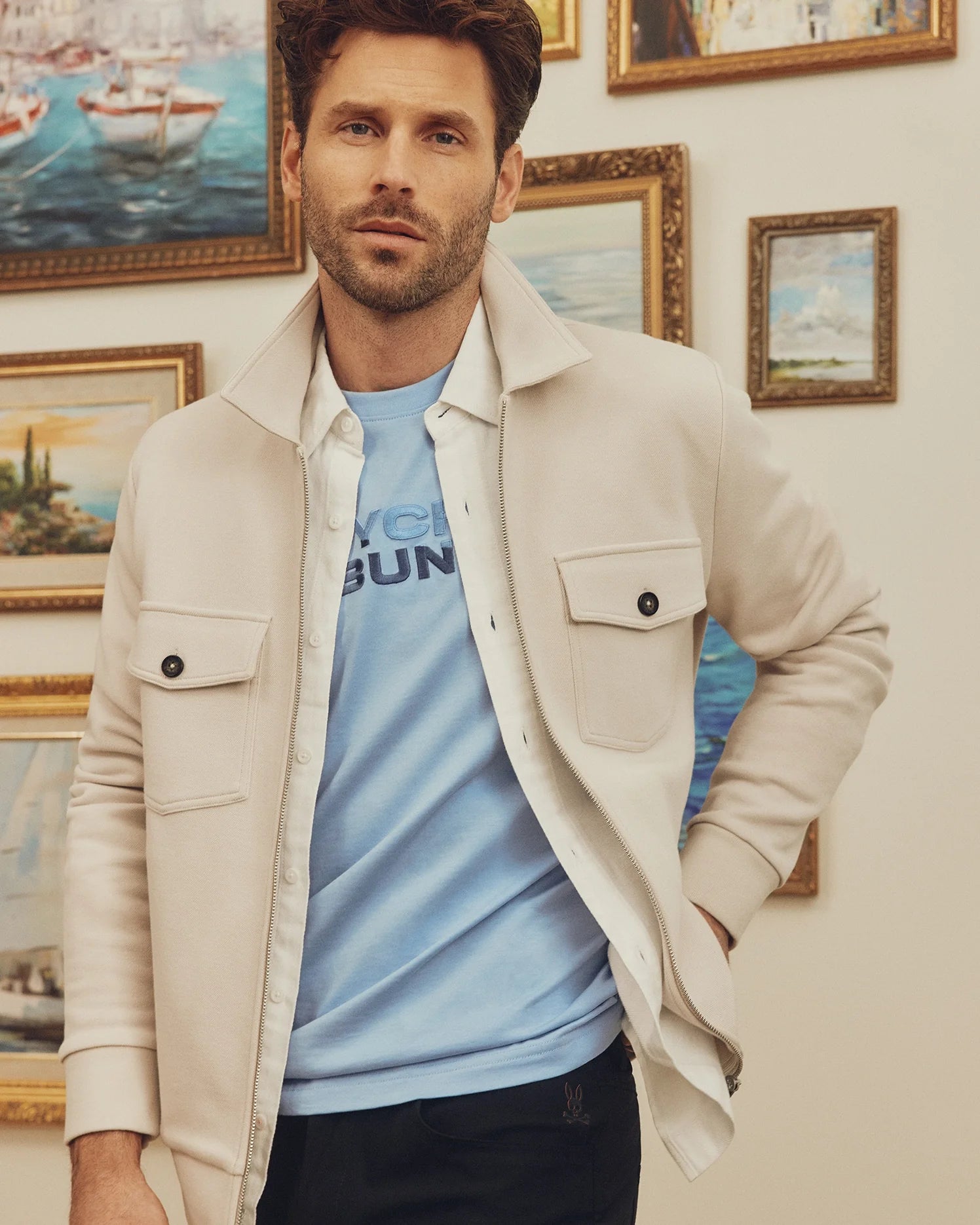 MENS THE OAKS KNIT BOMBER SHACKET - B6J423F200