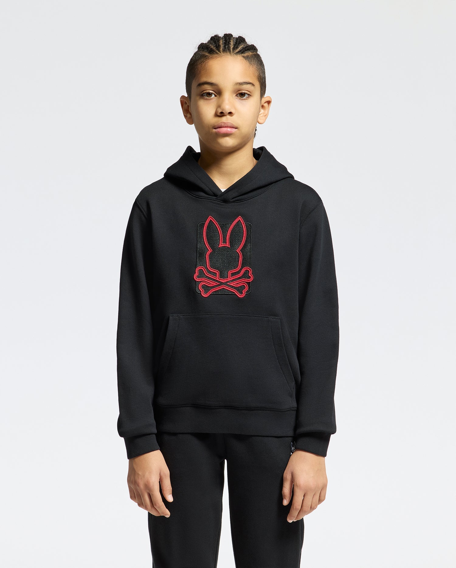 KIDS PIERCE EMBROIDERED CLASSIC FRENCH TERRY HOODIE - B0H135E200