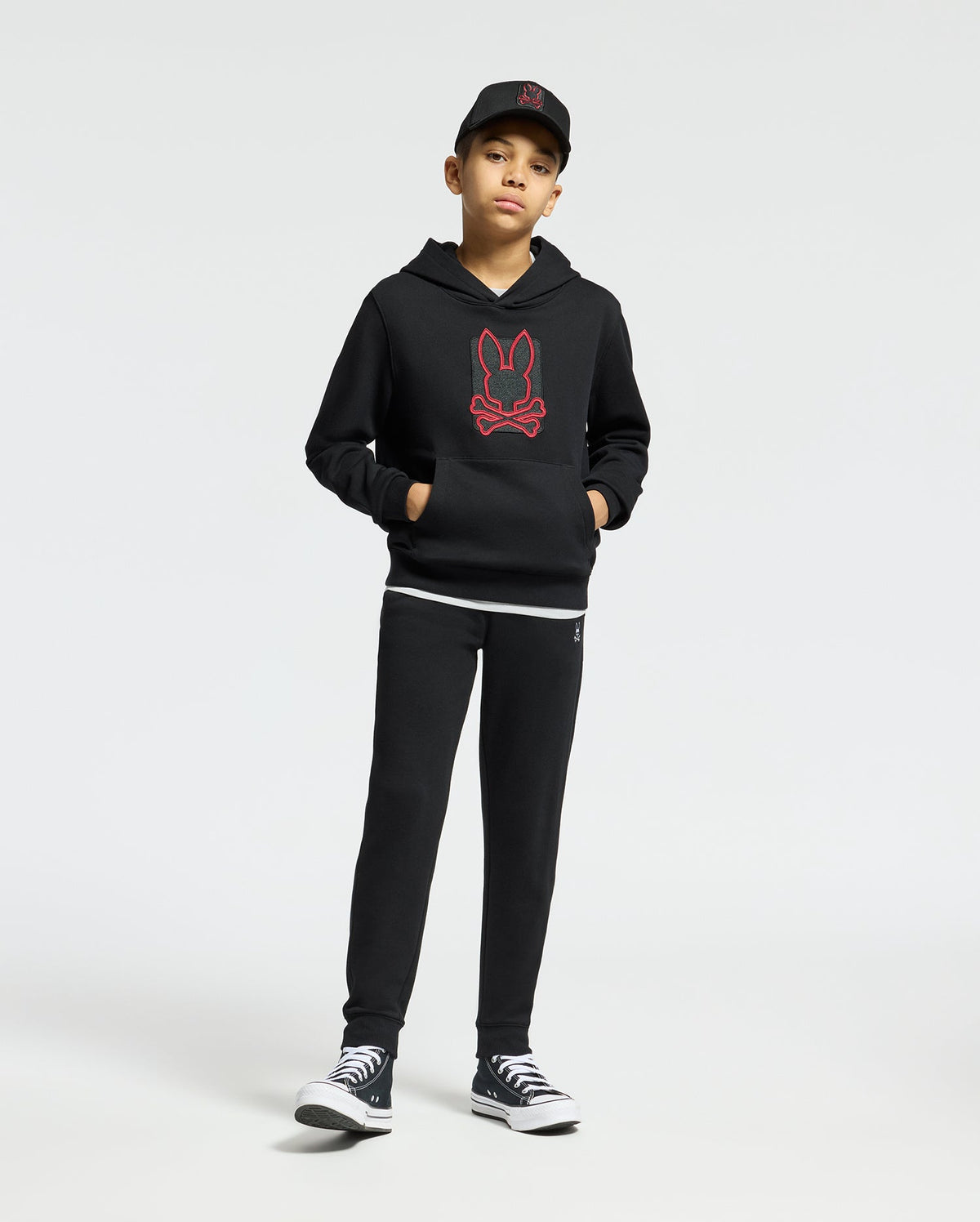 KIDS PIERCE EMBROIDERED CLASSIC FRENCH TERRY HOODIE - B0H135E200