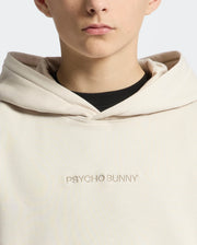 Teen | Kids' Nora Classic French Terry Hoodie in white by Psycho Bunny, featuring a cozy fit, minimalist design, and embroidered logo for a timeless, stylish look.