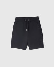 Black KIDS LIVINGSTON TERRY SWEATSHORT - B0R408B200 by Psycho Bunny with side pockets and a small embroidered bunny logo at the bottom left corner, placed against a plain white background.