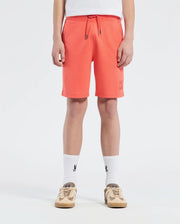 Teen | Kids' Levanzo French Terry Sweatshort in hot coral by Psycho Bunny, featuring a comfortable fit, soft fabric, and embroidered logo for a casual, stylish look.