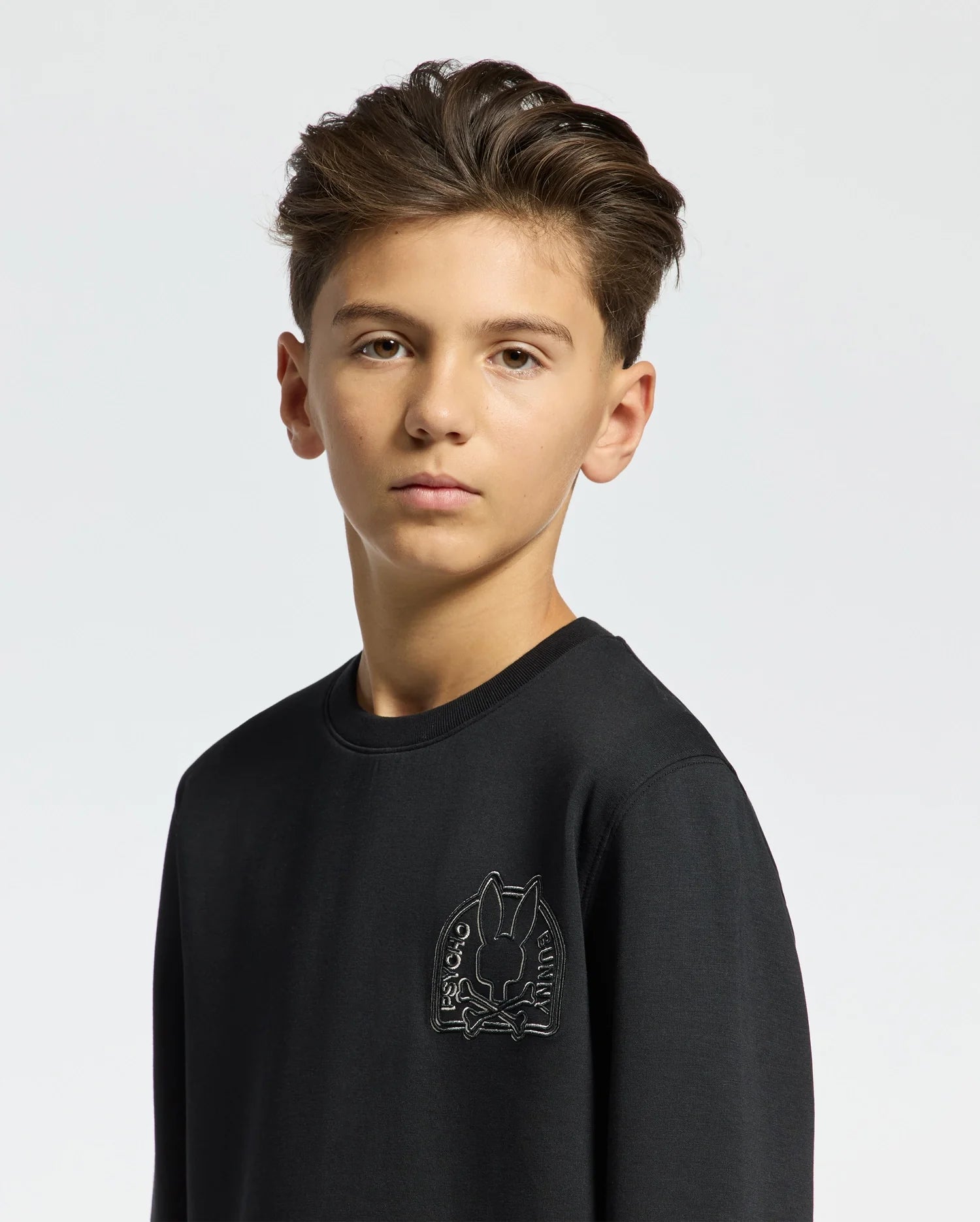 Kids | Kids' Melbourne Classic Crewneck Sweatshirt by Psycho Bunny, featuring an embroidered logo for a cozy, stylish look.