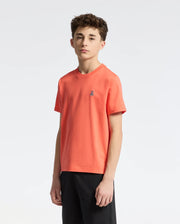 Teen | Kids' Classic Crew Neck Tee in hot coral by Psycho Bunny, featuring a soft cotton design and embroidered logo for a bold, stylish look.