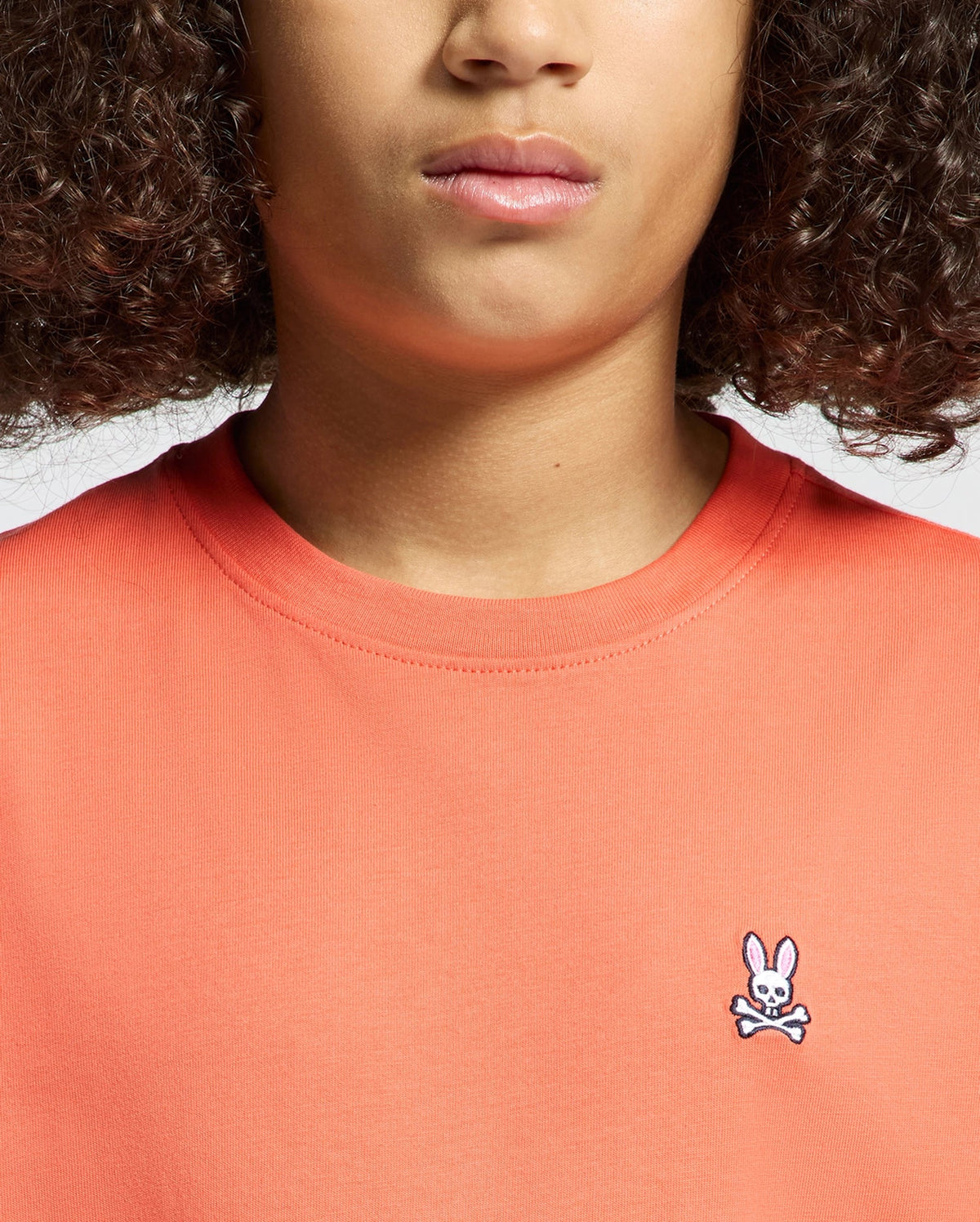 Kids | Kids' Classic Crew Neck Tee in hot coral by Psycho Bunny, featuring a soft cotton design and embroidered logo for a bold, stylish look.