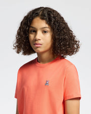 Kids | Kids' Classic Crew Neck Tee in hot coral by Psycho Bunny, featuring a soft cotton design and embroidered logo for a bold, stylish look.