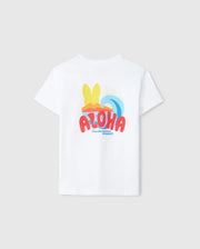 flat back view of kids pima cotton hawaii city tee