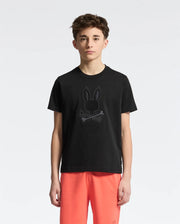 Teen | Kids' New Castle Embroidered Graphic Tee by Psycho Bunny, featuring a bold embroidered logo on soft cotton for a stylish and comfortable fit.