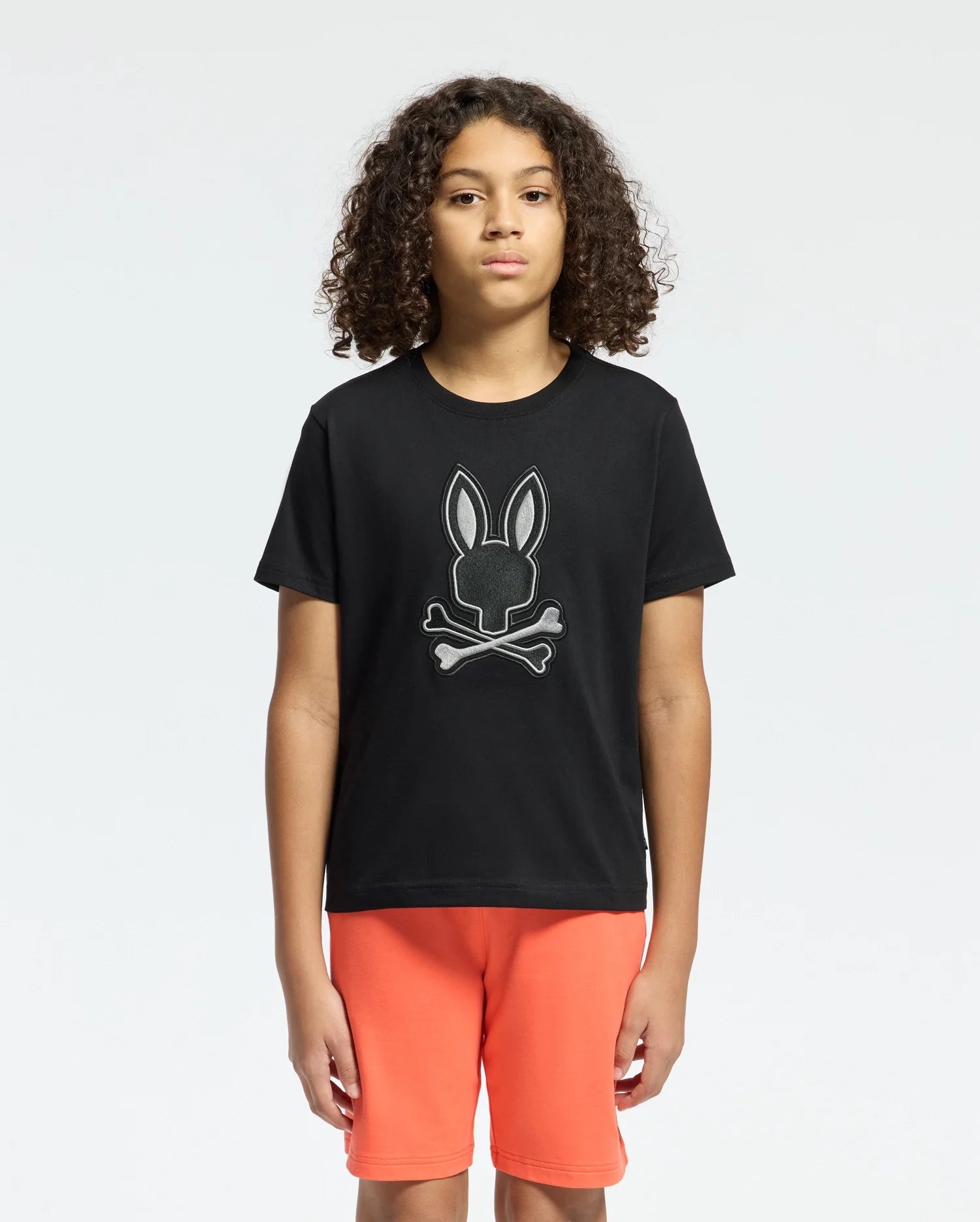Kids | Kids' New Castle Embroidered Graphic Tee by Psycho Bunny, featuring a bold embroidered logo on soft cotton for a stylish and comfortable fit.