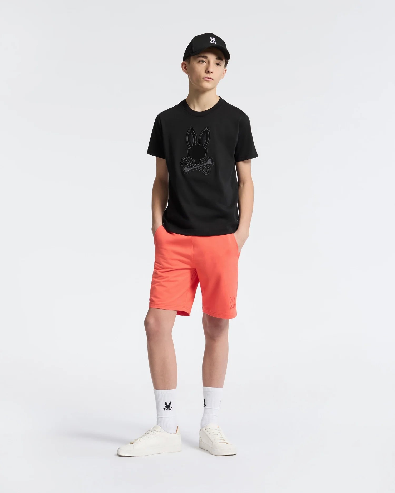 Teen | Kids' New Castle Embroidered Graphic Tee by Psycho Bunny, featuring a bold embroidered logo on soft cotton for a stylish and comfortable fit.