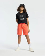 Kids | Kids' New Castle Embroidered Graphic Tee by Psycho Bunny, featuring a bold embroidered logo on soft cotton for a stylish and comfortable fit.