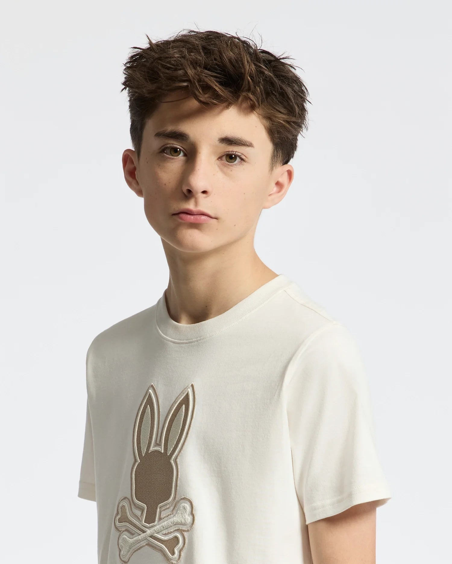 Teen | Kids' New Castle Embroidered Graphic Tee by Psycho Bunny, featuring a bold embroidered logo on soft cotton for a stylish and comfortable fit.