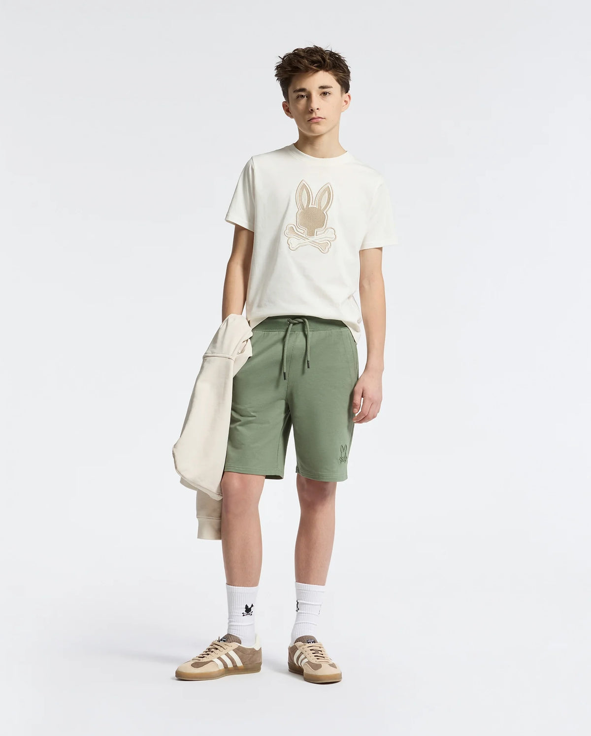 Teen | Kids' New Castle Embroidered Graphic Tee by Psycho Bunny, featuring a bold embroidered logo on soft cotton for a stylish and comfortable fit.