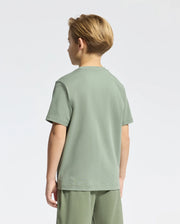 Kids | Kids' New Castle Embroidered Graphic Tee in green by Psycho Bunny, featuring a bold embroidered logo for a stylish, standout look.