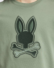 Teen | Kids' New Castle Embroidered Graphic Tee in green by Psycho Bunny, featuring a bold embroidered logo for a stylish, standout look.