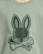 Kids | Kids' New Castle Embroidered Graphic Tee in green by Psycho Bunny, featuring a bold embroidered logo for a stylish, standout look.