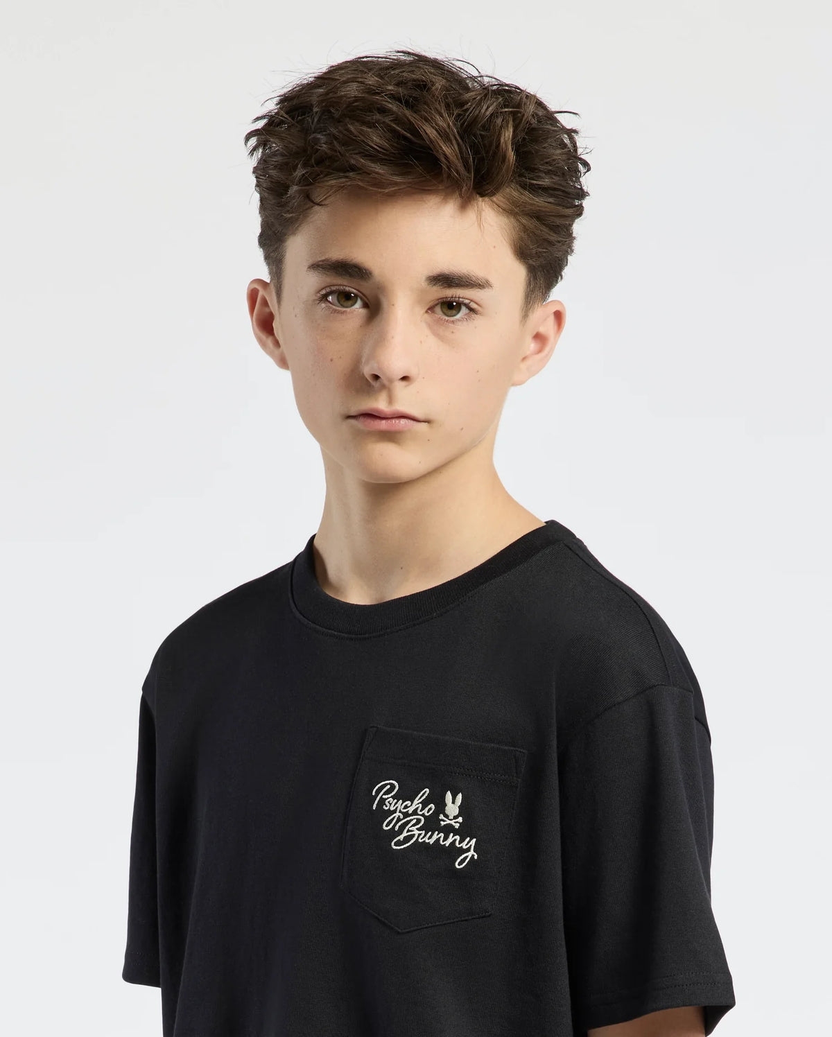 Teen | Kids' Desert Oversized Pocket Tee by Psycho Bunny, featuring a relaxed fit, chest pocket, and embroidered logo for a casual, stylish look.