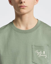 Teen | Kids' Desert Oversized Pocket Tee by Psycho Bunny, featuring a relaxed fit, chest pocket, and embroidered logo for a casual, stylish look.