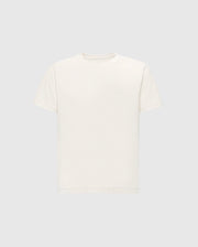 The KIDS TAYLOR PIQUE TEE (B0U579F200) by Psycho Bunny is a regular-fit, white, short-sleeve tee made of lightweight Pima cotton with an embroidered Bunny logo on the upper left side and set against a light gray background.