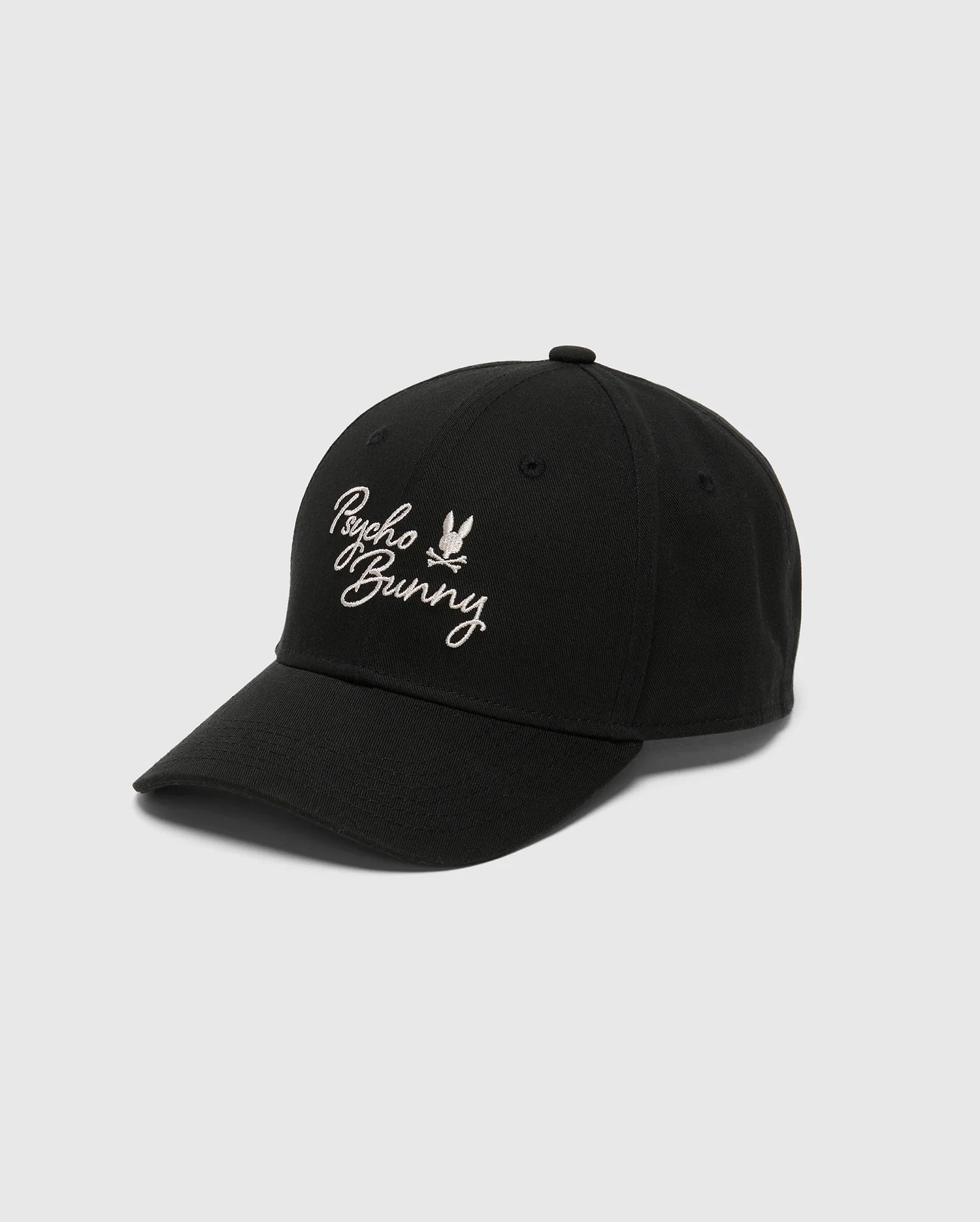 Explore style and comfort with the Psycho Bunny Men's Desert Baseball Cap - B6A549F200. This black cap, made from 100% cotton, features white embroidered text and a small bunny logo on the front, capturing the essence of West Coast living.