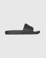 side view of bunny logo slide in black