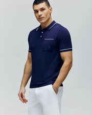 MENS LONGFORD FINE KNIT POLO - B6E500F200