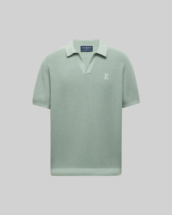 MENS LEETON JOHNNY COLLAR KNIT POLO - B6E562F200