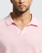 MENS LEETON JOHNNY COLLAR KNIT POLO - B6E562F200