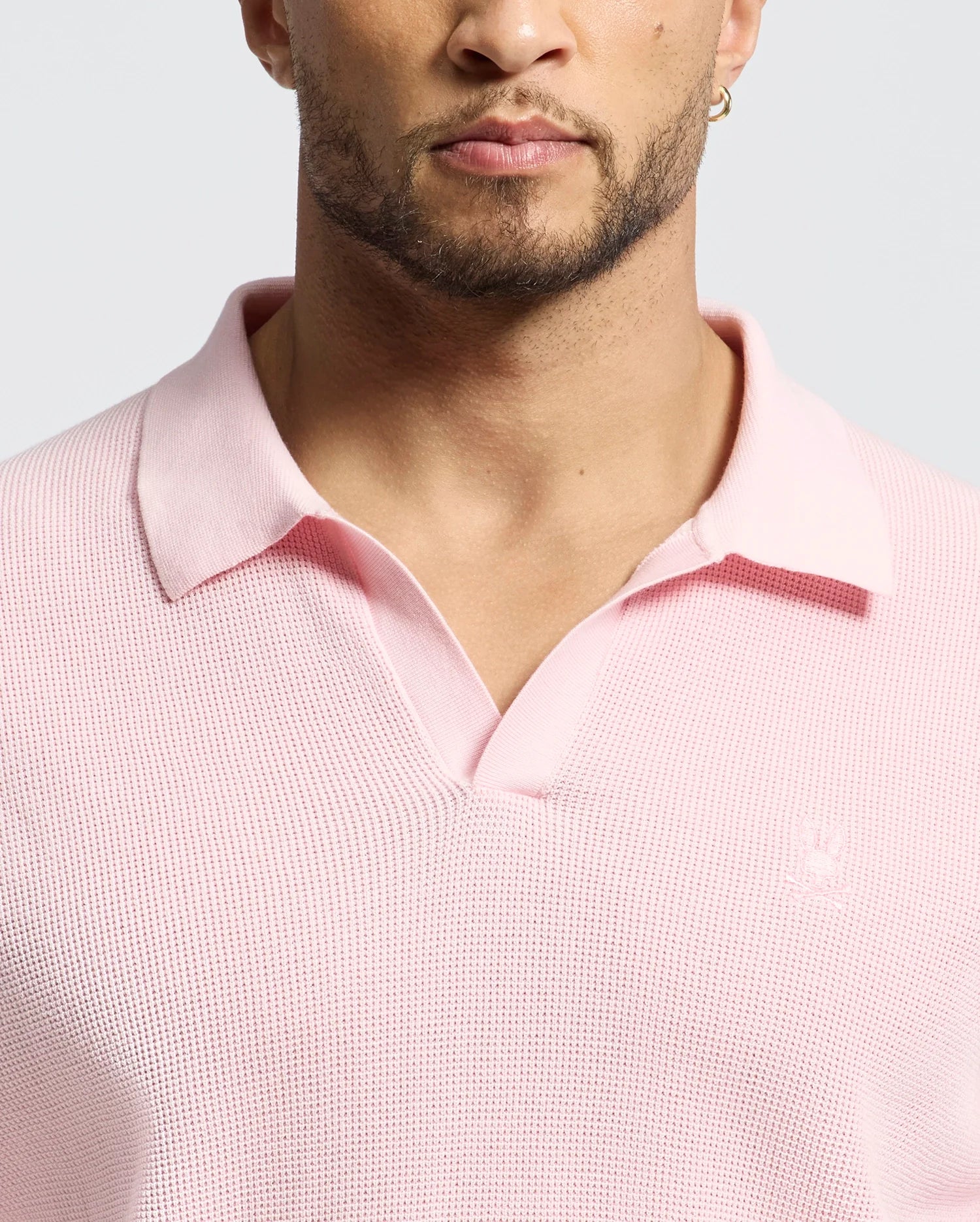 MENS LEETON JOHNNY COLLAR KNIT POLO - B6E562F200