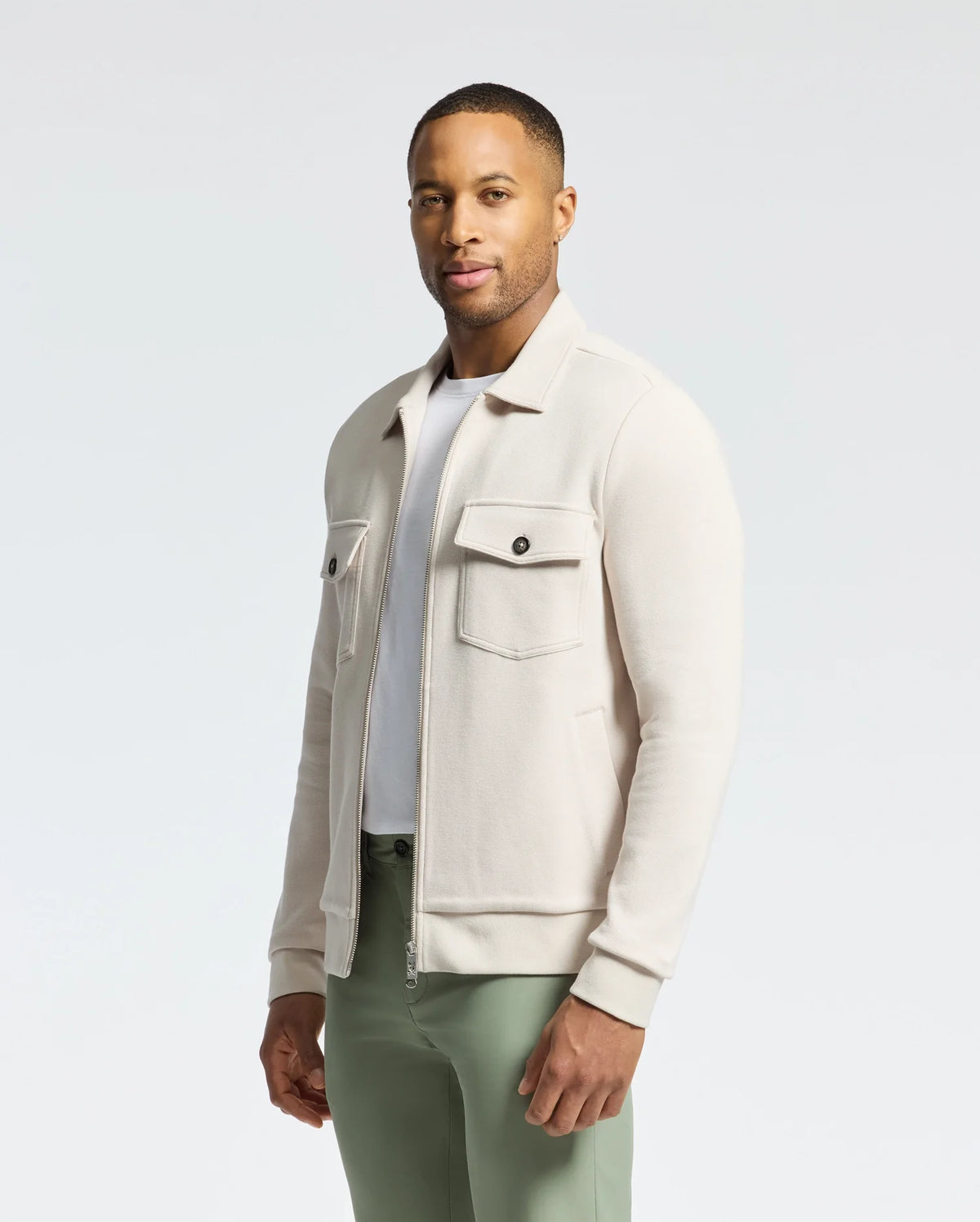 MENS THE OAKS KNIT BOMBER SHACKET - B6J423F200