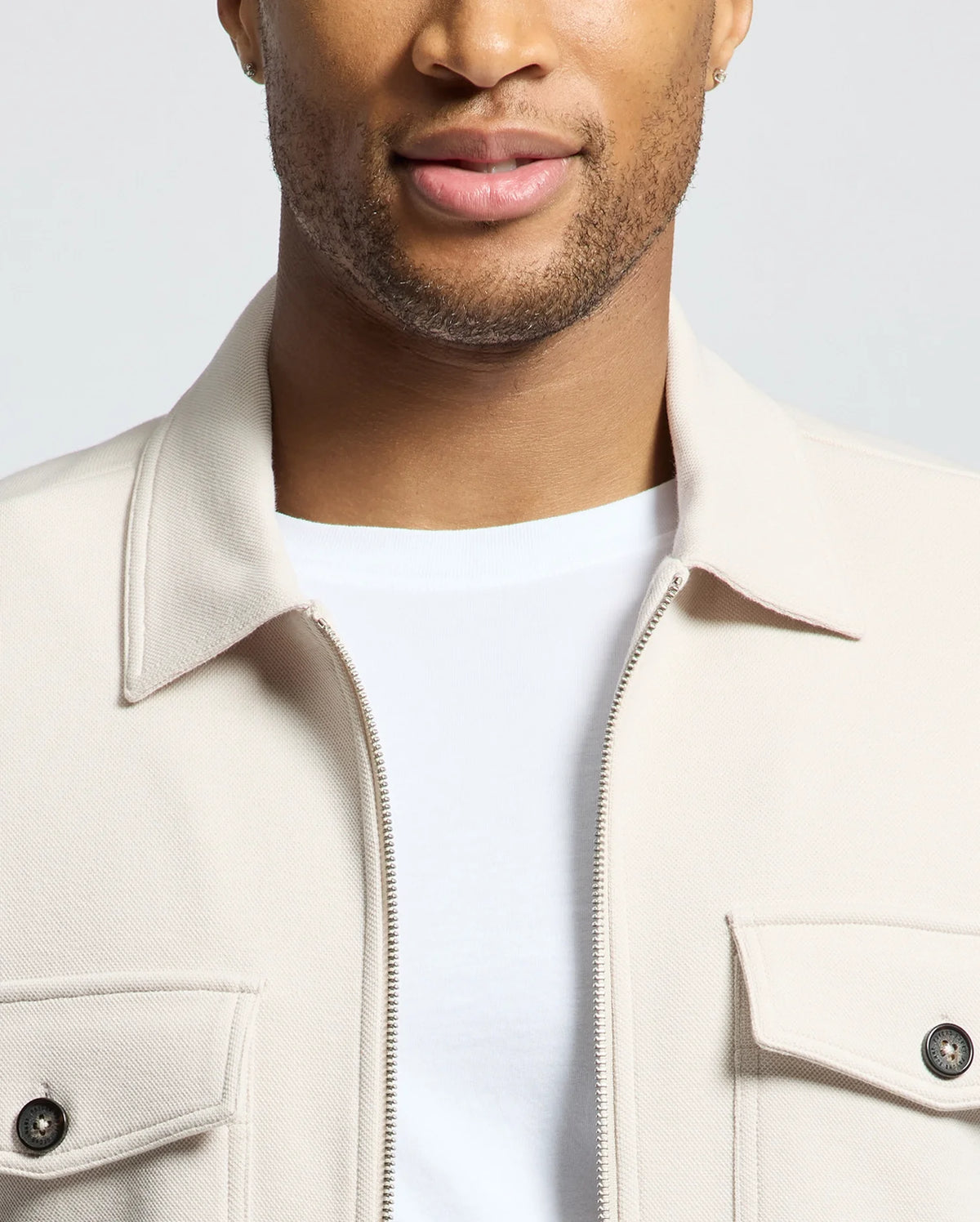 MENS THE OAKS KNIT BOMBER SHACKET - B6J423F200
