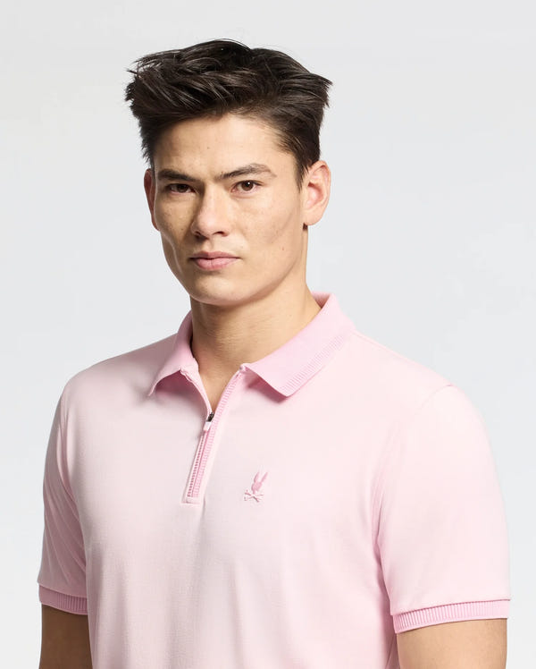 MENS TREVOR PERFORMANCE PIQUE ZIP UP POLO - B6K557F200