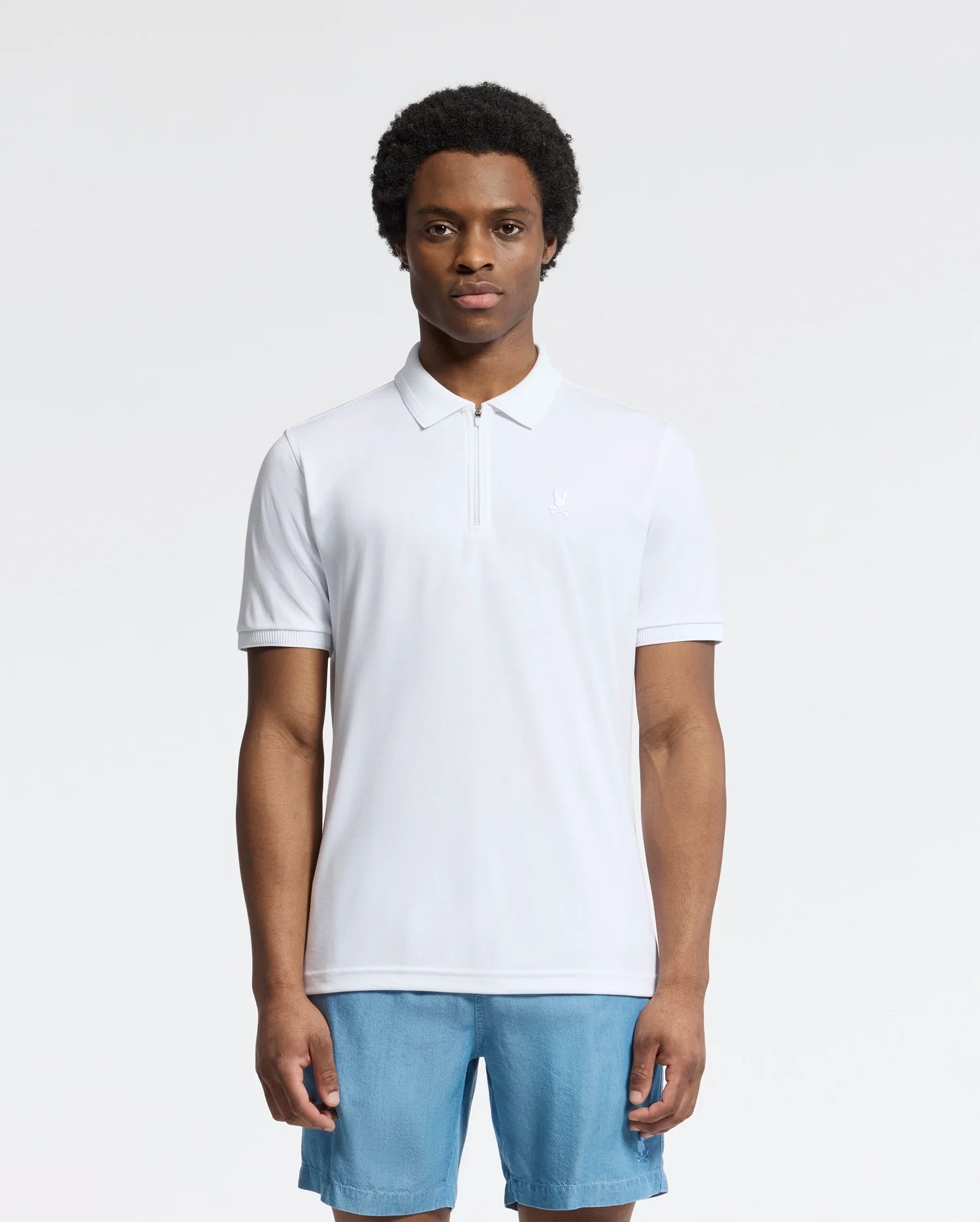 MENS TREVOR PERFORMANCE PIQUE ZIP UP POLO - B6K557F200