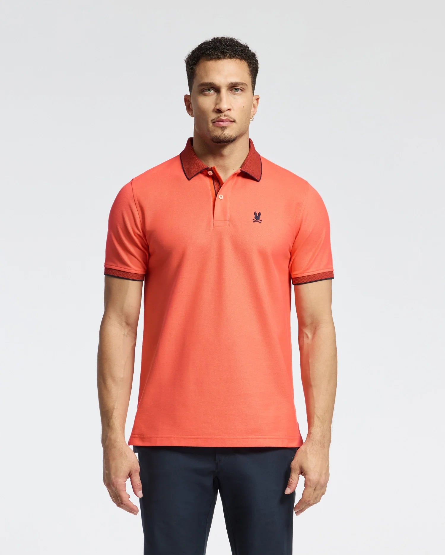 MENS JONAS STRIPE COLLAR PIQUE POLO - B6K583F200