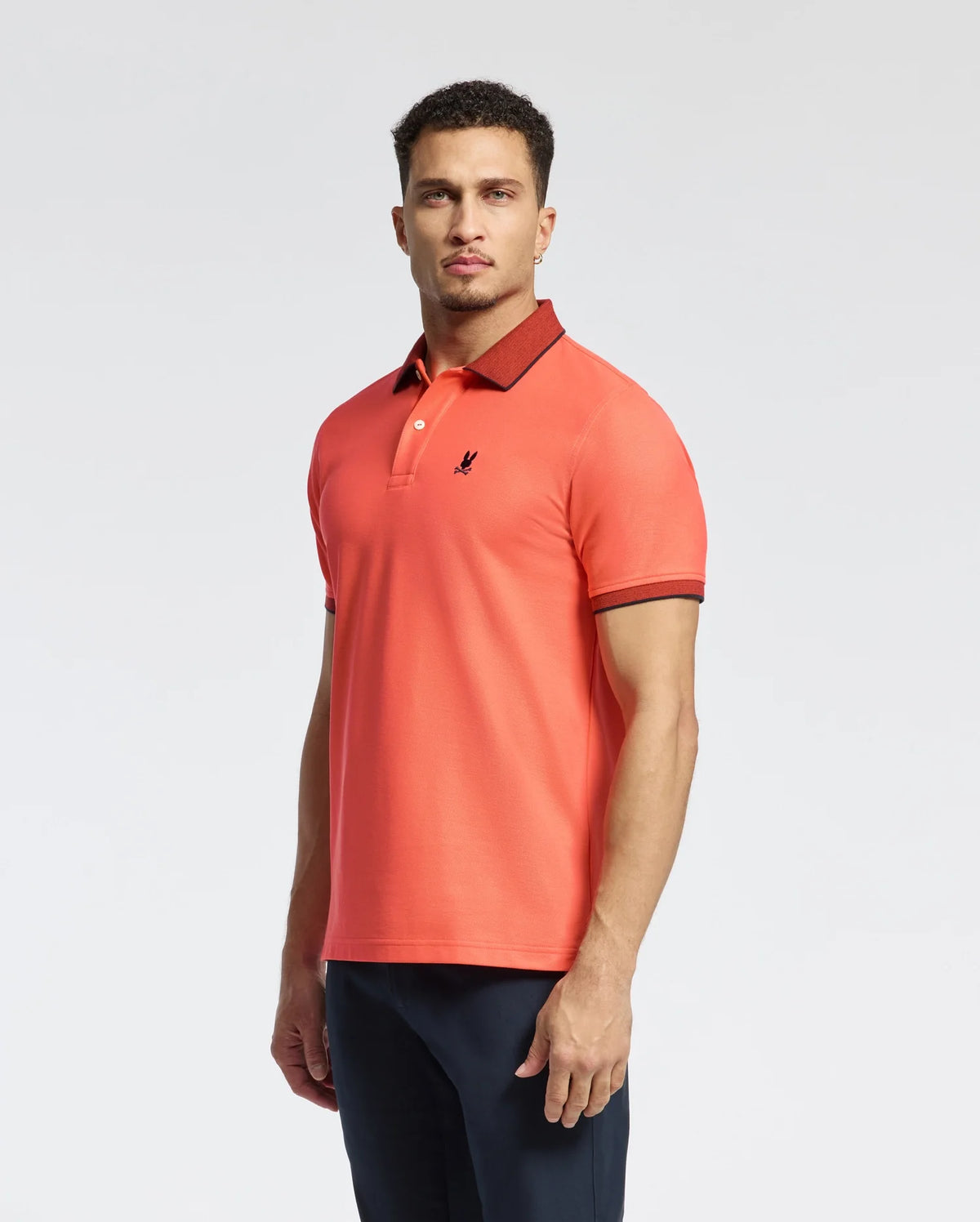 MENS JONAS STRIPE COLLAR PIQUE POLO - B6K583F200